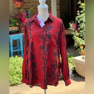 Buddy Love Red Snake Skin Top